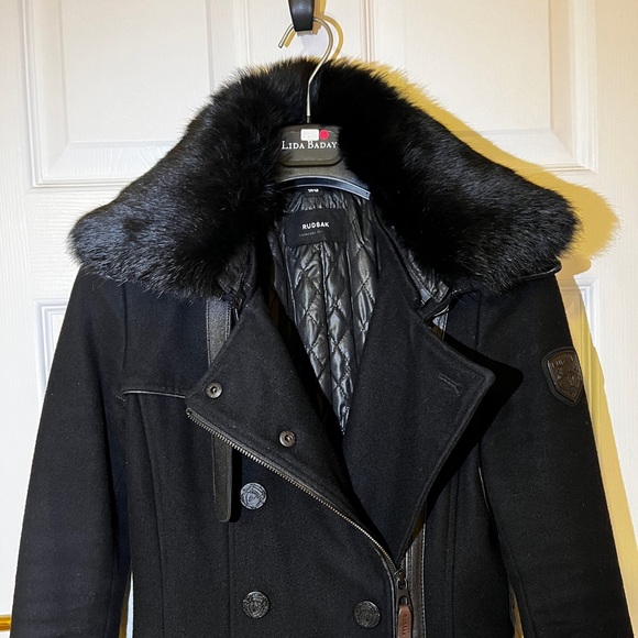 RUDSAK Wool Coat with Detachable Fur Trim - Picture 2 of 16